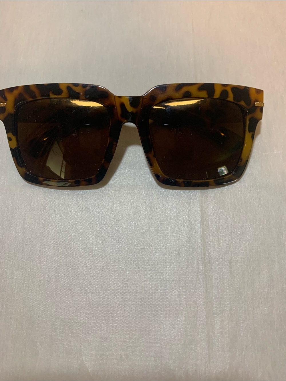 Tortoiseshell Square Sunglasses - Brown Lenses
